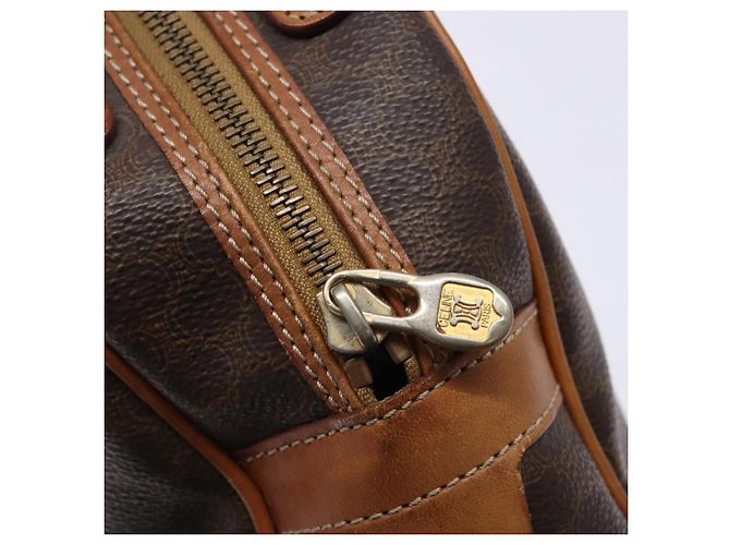 Céline Borsa a mano in tela Macadam CELINE in pelle PVC marrone oro Auth ki5970 D'oro - vista 15