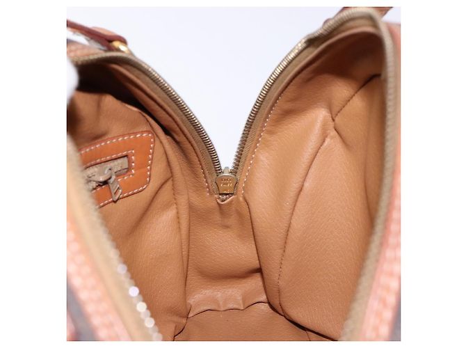 Céline Borsa a mano in tela Macadam CELINE in pelle PVC marrone oro Auth ki5970 D'oro - vista 18