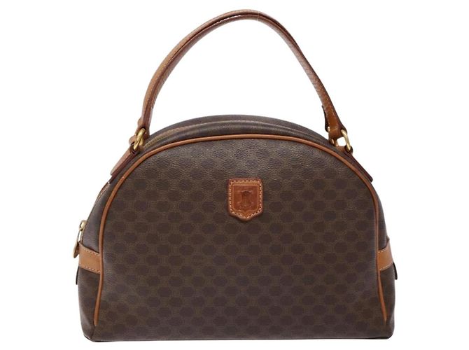 Céline Borsa a mano in tela Macadam CELINE in pelle PVC marrone oro Auth ki5970 D'oro - vista 2