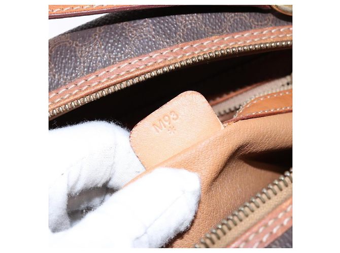 Céline Borsa a mano in tela Macadam CELINE in pelle PVC marrone oro Auth ki5970 D'oro - vista 21
