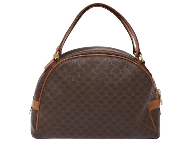 Céline Borsa a mano in tela Macadam CELINE in pelle PVC marrone oro Auth ki5970 D'oro - vista 3