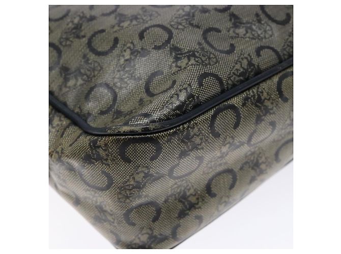 Céline Borsa a Spalla Celine C Sulky PVC Blu Navy Oro Auth 138826 D'oro - vista 13