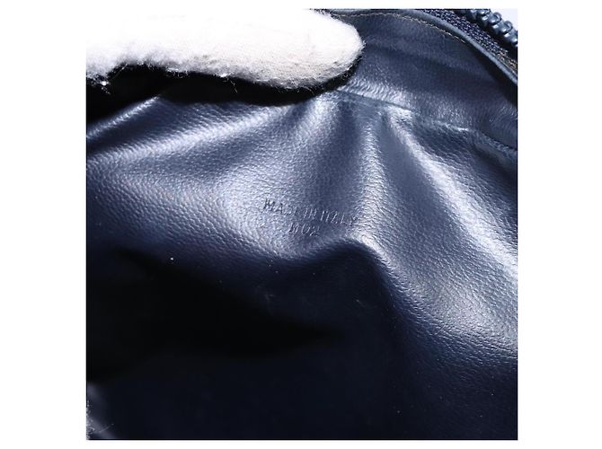 Céline Borsa a Spalla Celine C Sulky PVC Blu Navy Oro Auth 138826 D'oro - vista 24