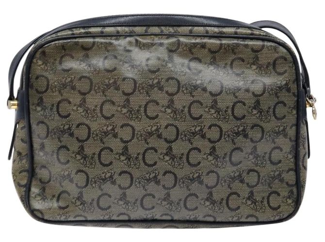 Céline Borsa a Spalla Celine C Sulky PVC Blu Navy Oro Auth 138826 D'oro - vista 3
