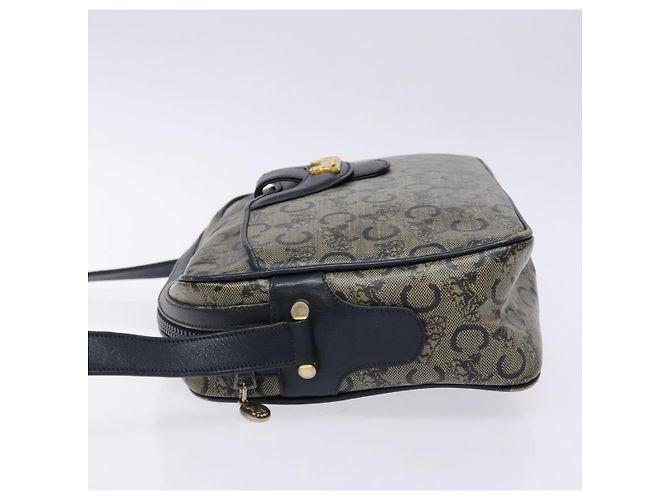 Céline Borsa a Spalla Celine C Sulky PVC Blu Navy Oro Auth 138826 D'oro - vista 5