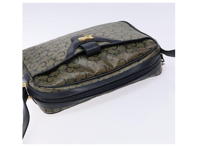Céline Borsa a Spalla Celine C Sulky PVC Blu Navy Oro Auth 138826 D'oro - vista 6