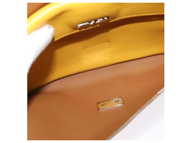 PRADA Schultertasche Gelb Silber Auth 138192 - Ansicht 11