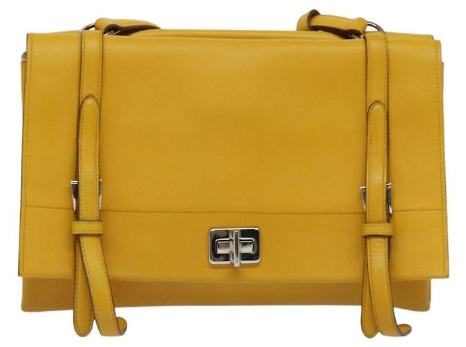 PRADA Schultertasche Gelb Silber Auth 138192 - Ansicht 13