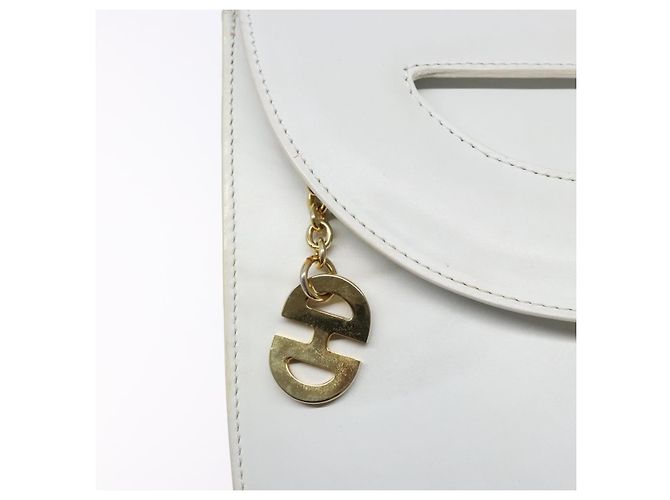 Céline Borsa a Spalla CELINE in Pelle Oro Bianco Auth 138388 D'oro - vista 14