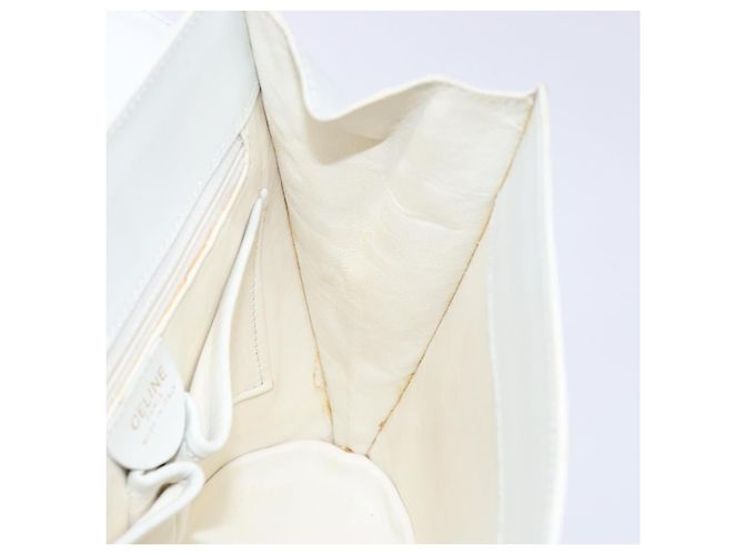Céline Borsa a Spalla CELINE in Pelle Oro Bianco Auth 138388 D'oro - vista 19
