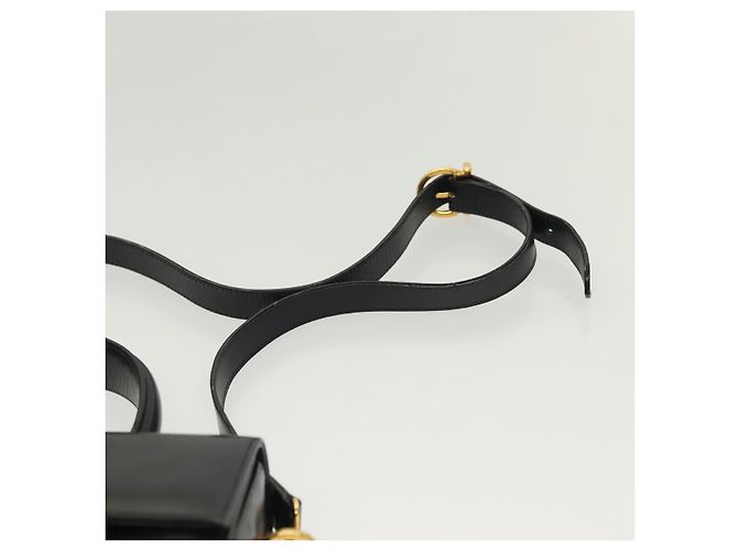 Borsa a mano in pelle Gancini Salvatore Ferragamo 2 in 1 Nero Oro Auth 136400 - vista 10
