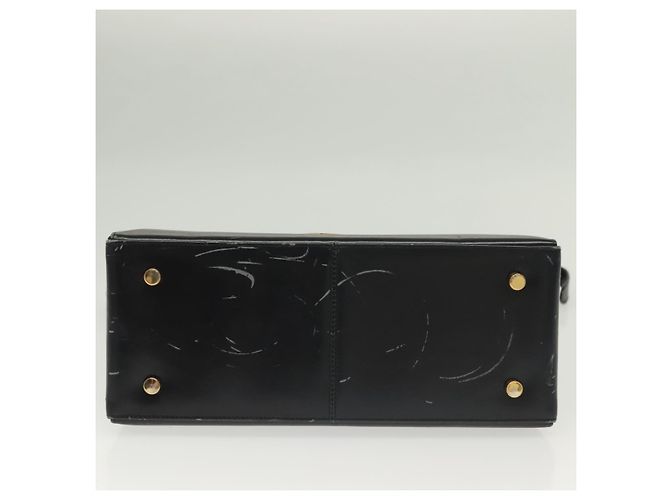Borsa a mano in pelle Gancini Salvatore Ferragamo 2 in 1 Nero Oro Auth 136400 - vista 11
