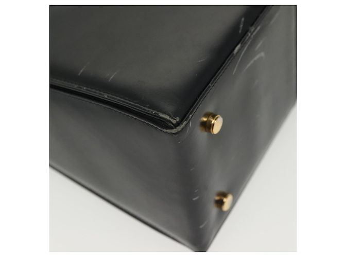 Borsa a mano in pelle Gancini Salvatore Ferragamo 2 in 1 Nero Oro Auth 136400 - vista 12