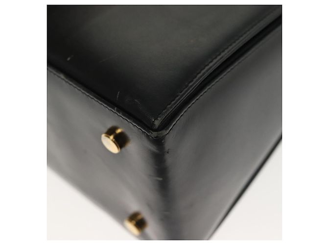 Borsa a mano in pelle Gancini Salvatore Ferragamo 2 in 1 Nero Oro Auth 136400 - vista 15