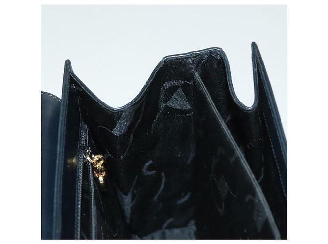 Borsa a mano in pelle Gancini Salvatore Ferragamo 2 in 1 Nero Oro Auth 136400 - vista 21