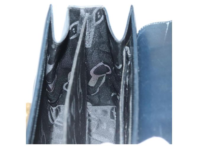 Borsa a mano in pelle Gancini Salvatore Ferragamo 2 in 1 Nero Oro Auth 136400 - vista 22