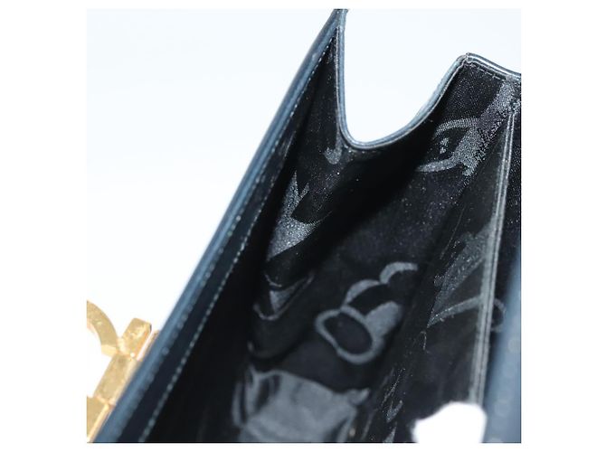 Borsa a mano in pelle Gancini Salvatore Ferragamo 2 in 1 Nero Oro Auth 136400 - vista 24