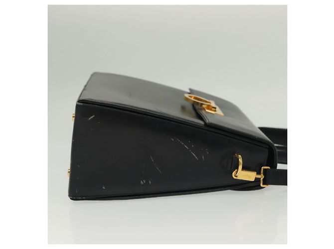 Borsa a mano in pelle Gancini Salvatore Ferragamo 2 in 1 Nero Oro Auth 136400 - vista 4