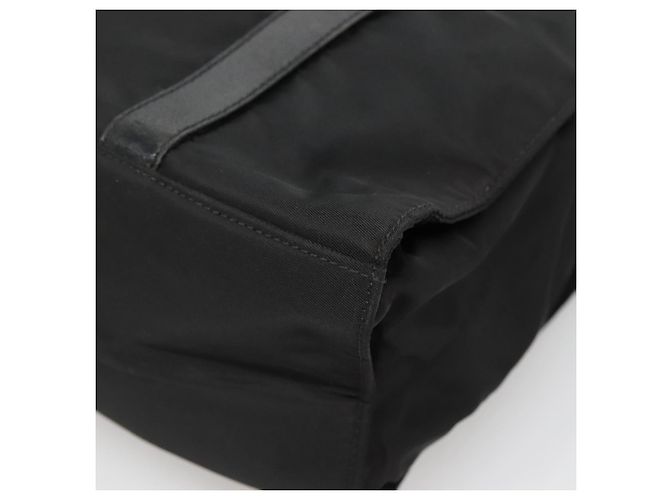 Borsa Tote Prada in Nylon Nero Argento Auth 139452 - vista 16