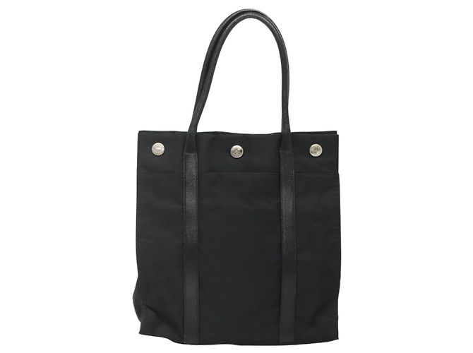 Borsa Tote Prada in Nylon Nero Argento Auth 139452 - vista 2
