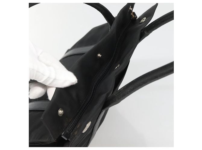 Borsa Tote Prada in Nylon Nero Argento Auth 139452 - vista 6
