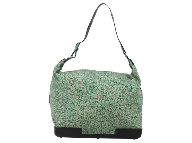 Autre Marque Borsa a spalla in nylon verde Auth sw1158 di BOTTEGA VENETA - vista 13