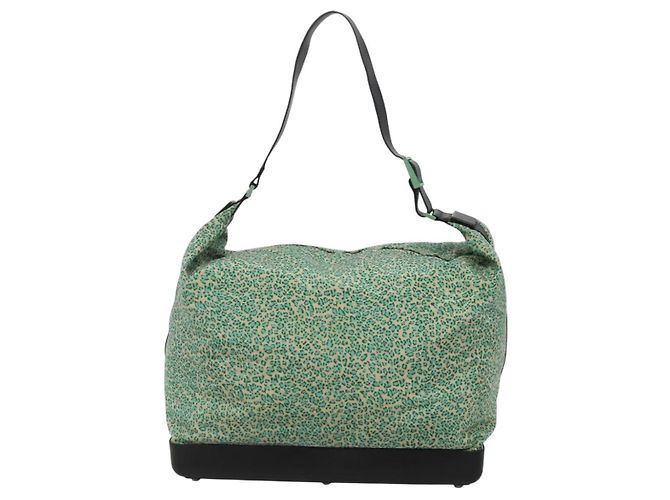 Autre Marque Borsa a spalla in nylon verde Auth sw1158 di BOTTEGA VENETA - vista 2