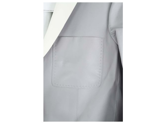 Maison Ullens Gray leather trench coat - view 4