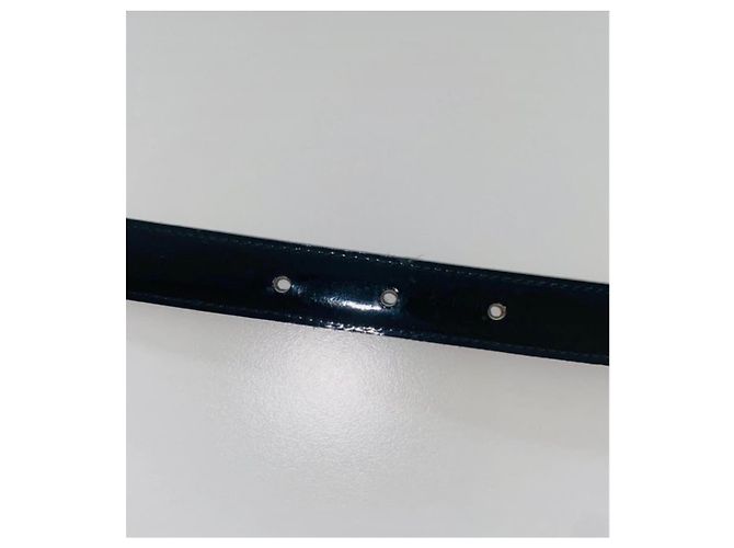 Cintura Yves Saint Laurent in vernice nera 70 cm Nero - vista 10