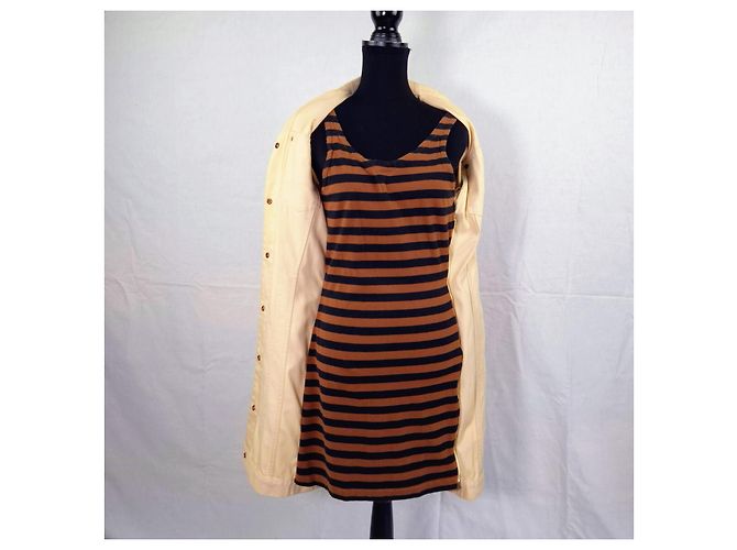 Jean Paul Gaultier Junior Gaultier vestito composto da cappotto e abito Marrone Giallo - vista 4