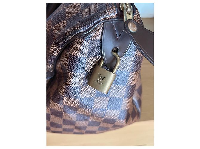 Borsa Louis Vuitton Speedy Damier Ebene Marrone - vista 14