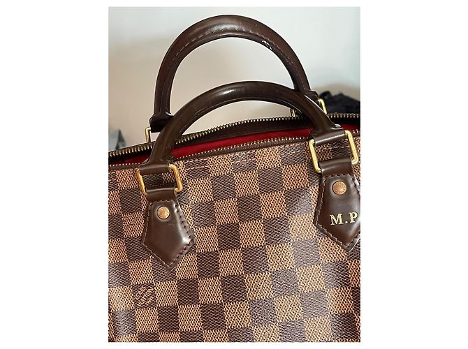 Borsa Louis Vuitton Speedy Damier Ebene Marrone - vista 3