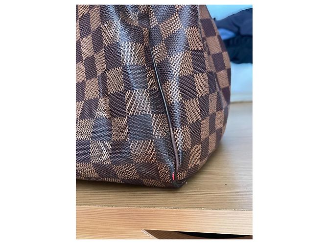 Borsa Louis Vuitton Speedy Damier Ebene Marrone - vista 5