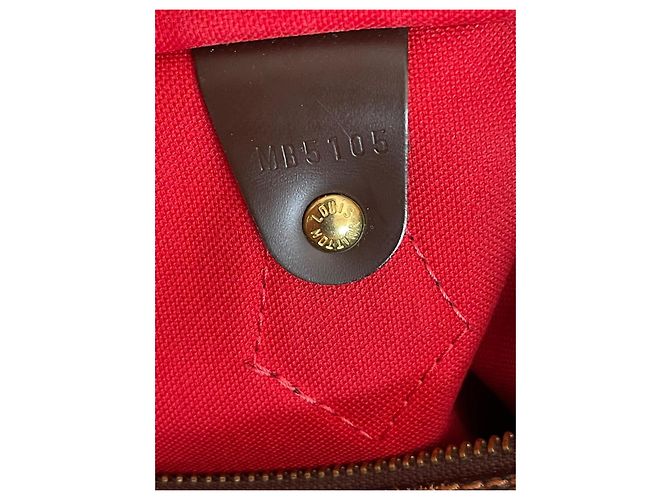 Borsa Louis Vuitton Speedy Damier Ebene Marrone - vista 7