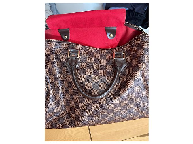 Borsa Louis Vuitton Speedy Damier Ebene Marrone - vista 9