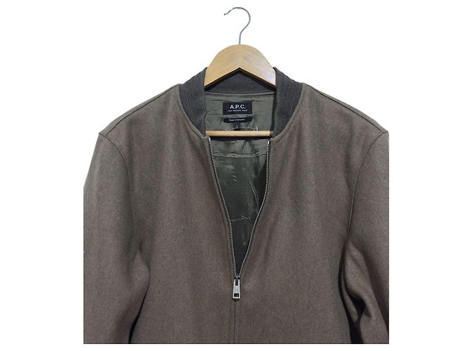 Apc Mathieu Jacket Brown Olive Wool Olive green - view 3