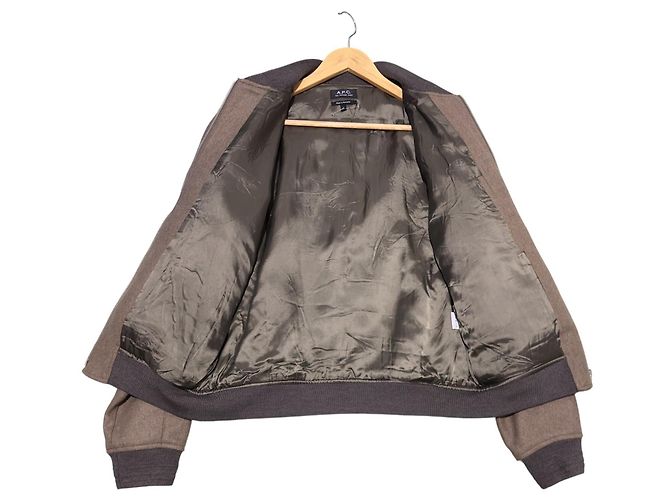 Apc Mathieu Jacket Brown Olive Wool Olive green - view 4