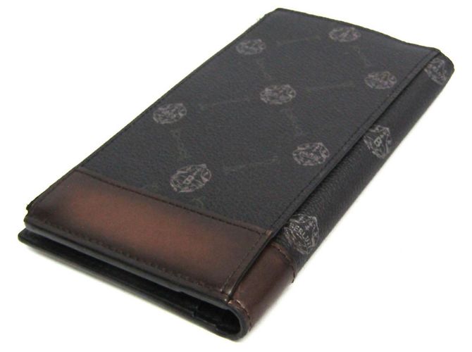 Portafoglio lungo da uomo Berluti Neo Santal Stamp Marrone Nero - vista 2
