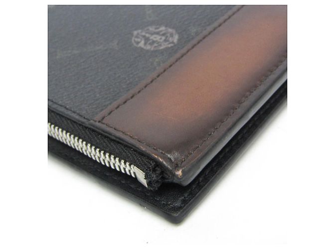 Portafoglio lungo da uomo Berluti Neo Santal Stamp Marrone Nero - vista 5