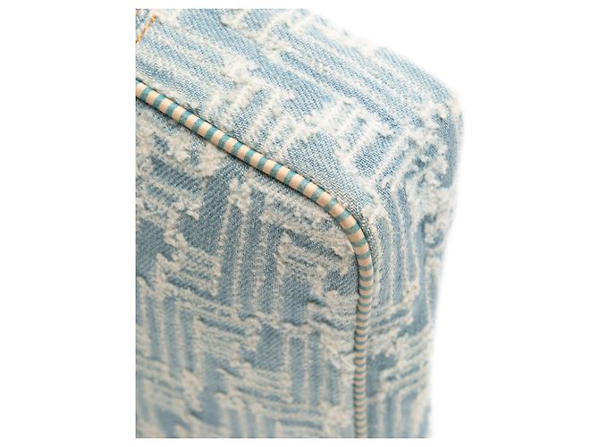Borsa a tracolla in denim blu Zucca Fendi - vista 10