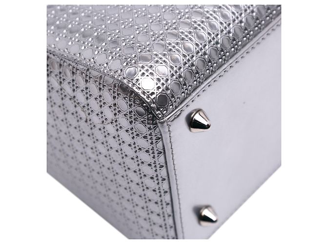 Dior Argento Medio Metallico Patente Microcannage Lady Dior - vista 10