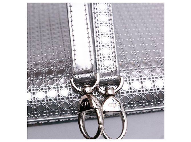 Dior Argento Medio Metallico Patente Microcannage Lady Dior - vista 11