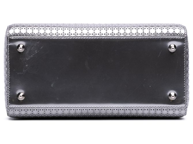 Dior Argento Medio Metallico Patente Microcannage Lady Dior - vista 3