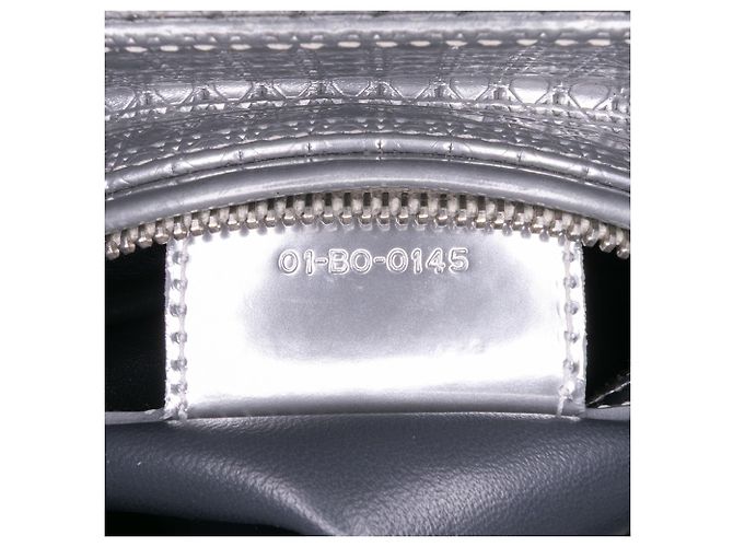 Dior Argento Medio Metallico Patente Microcannage Lady Dior - vista 6