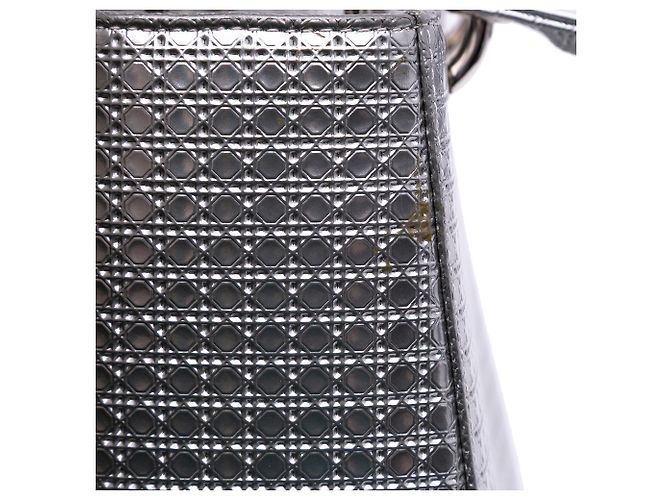 Dior Argento Medio Metallico Patente Microcannage Lady Dior - vista 8