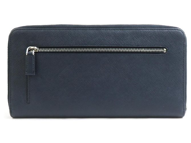 Prada Navy Leather Long Wallet Navy blue - view 2