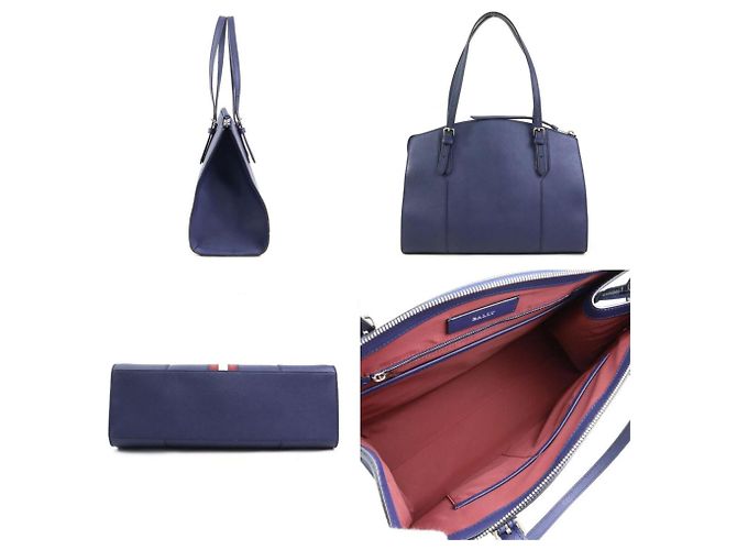 Borsa a Spalla in Pelle Blu Navy Bally - vista 2