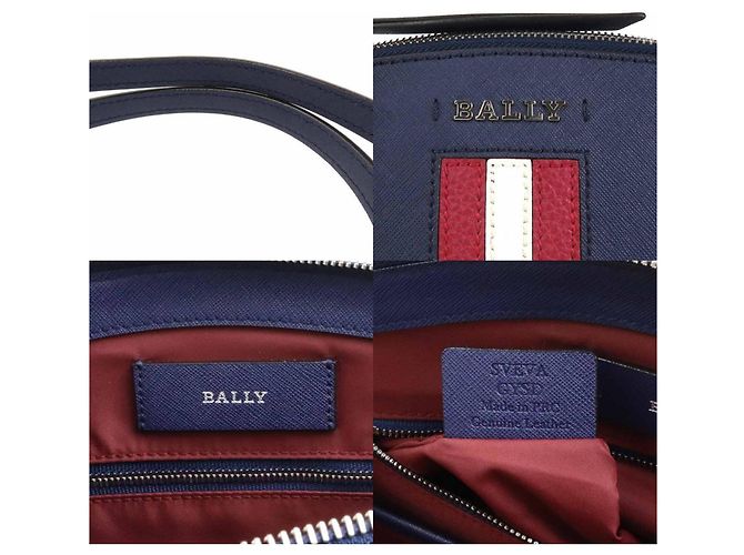 Borsa a Spalla in Pelle Blu Navy Bally - vista 5