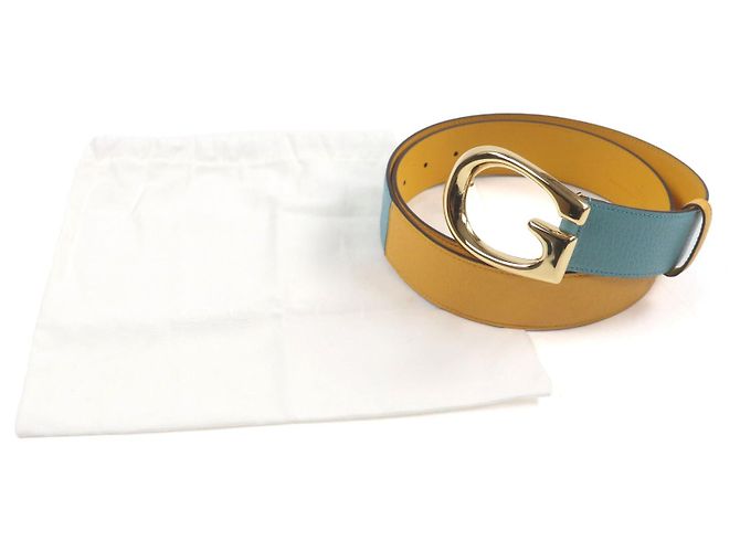 Leder-Gürtel mit G-Logo von Gucci Gelb - Ansicht 2