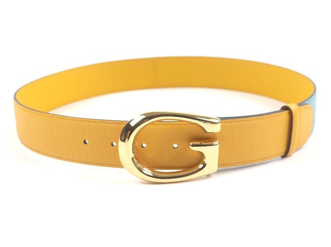 Leder-Gürtel mit G-Logo von Gucci Gelb - Ansicht 3